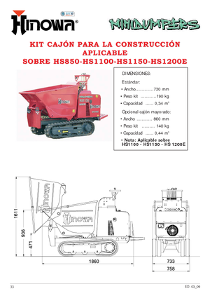 Самосвали на вериги Hinowa HS 1100 D