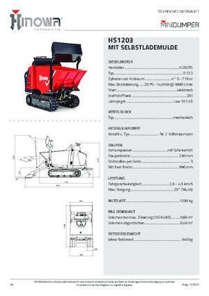 Самосвали на вериги Hinowa HS1203