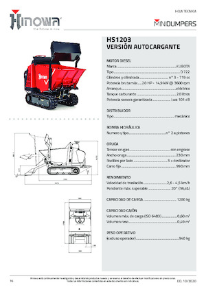 Самосвали на вериги Hinowa HS1203