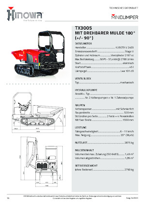 Самосвали на вериги Hinowa TX3005