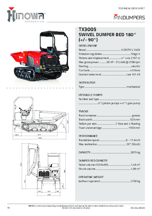 Самосвали на вериги Hinowa TX3005