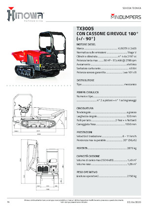 Самосвали на вериги Hinowa TX3005