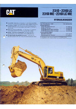 Верижни екскаватори Caterpillar 231 D LC