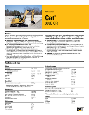 Верижни екскаватори Caterpillar 308E 2 CR