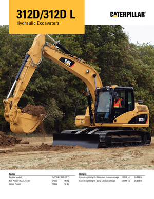 Верижни екскаватори Caterpillar 312D L