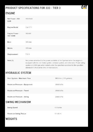 Верижни екскаватори Caterpillar 333