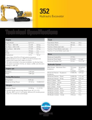 Верижни екскаватори Caterpillar 352