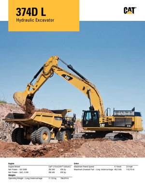 Верижни екскаватори Caterpillar 374D L