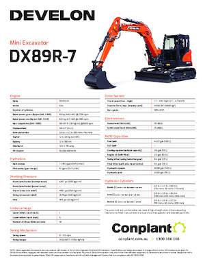 Верижни екскаватори Develon DX89R-7