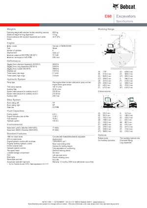 Верижни екскаватори Bobcat E 60