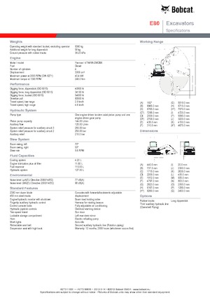 Верижни екскаватори Bobcat E 80