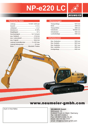 Верижни екскаватори Neumeier NP-e 220 LC