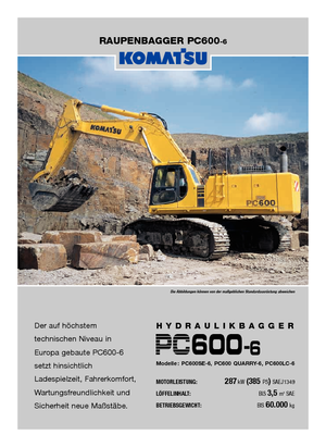 Верижни екскаватори Komatsu PC600-6