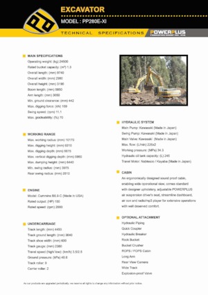 Верижни екскаватори PowerPlus PP280E-XI