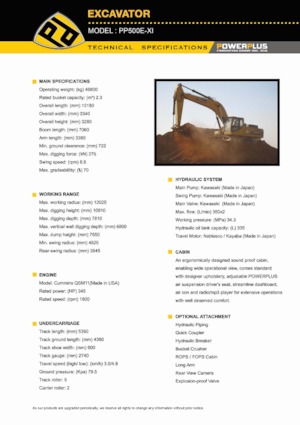 Верижни екскаватори PowerPlus PP500E-XI