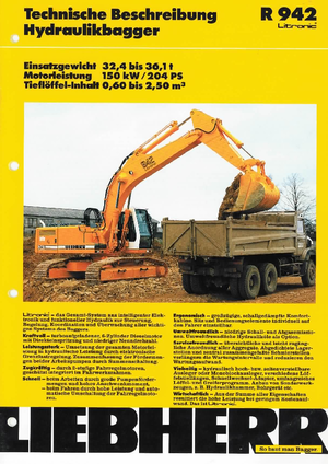 Верижни екскаватори Liebherr R 942 Litr. V