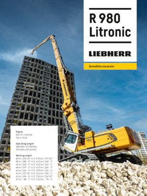 Верижни екскаватори Liebherr R 980 Demolition Litronic 