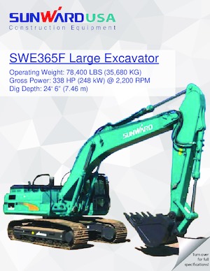 Верижни екскаватори Sunward SWE365F