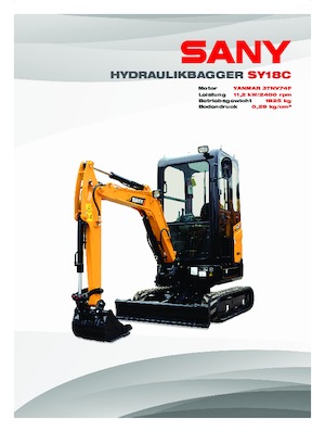 Мини екскаватори Sany SY18C
