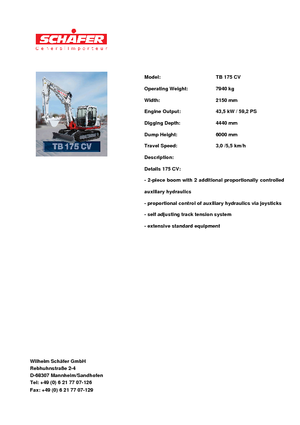 Верижни екскаватори Takeuchi TB 175 CV