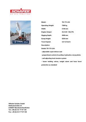 Верижни екскаватори Takeuchi TB 175