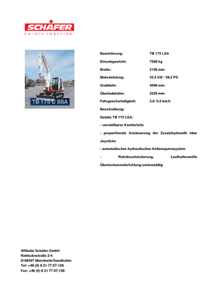 Верижни екскаватори Takeuchi TB 175