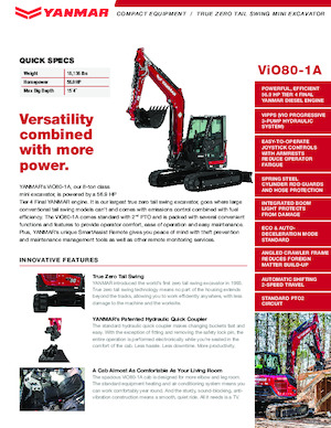 Верижни екскаватори Yanmar ViO80-1A