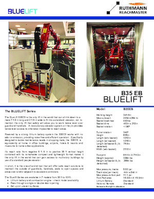 Пълзящи повдигачи с подвижна стрела Ruthmann BLUELIFT B35 EB