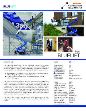 Пълзящи повдигачи с подвижна стрела Ruthmann BLUELIFT B59