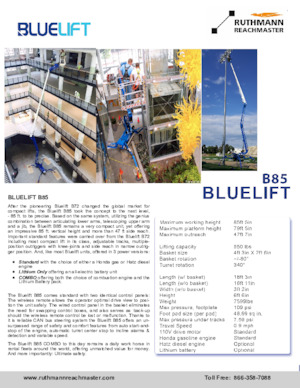 Пълзящи повдигачи с подвижна стрела Ruthmann BLUELIFT B85