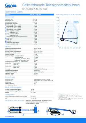 Пълзящи телескопични подемници Genie S-65 TraX