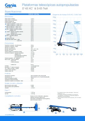 Пълзящи телескопични подемници Genie S-65 TraX