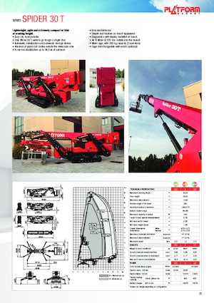 Пълзящи телескопични подемници Platform Basket SPIDER 30T E
