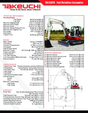 Верижни екскаватори Takeuchi TB 280 FR