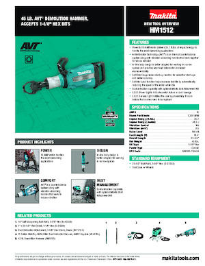 Чукове за събаряне и чукове Makita HM1512