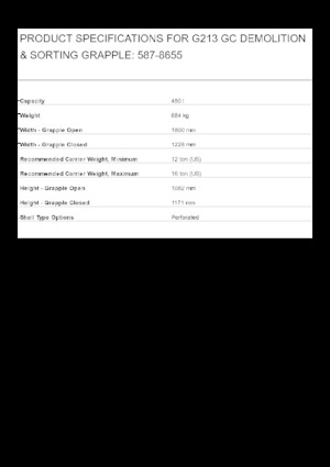 Захват за сортиране и разрушаване Caterpillar G213 GC