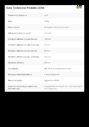 Захват за сортиране и разрушаване Caterpillar G306