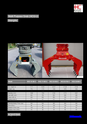 Захват за сортиране и разрушаване Konverma HCG 17-450-U