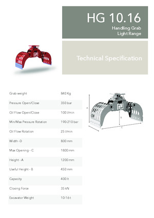 Захват за сортиране и разрушаване Promove HG 10.16