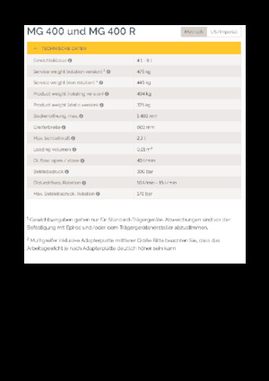 Захват за сортиране и разрушаване Epiroc MG 400