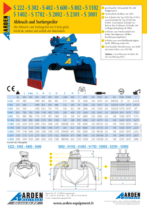 Захват за сортиране и разрушаване Arden S 3001