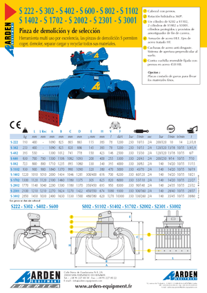 Захват за сортиране и разрушаване Arden S 3001