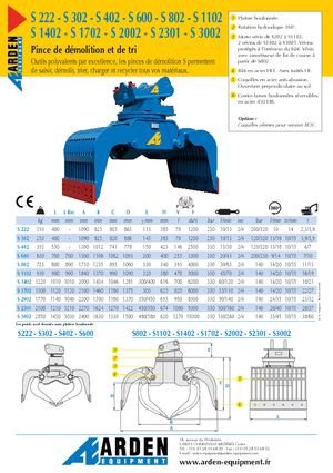 Захват за сортиране и разрушаване Arden S 3001