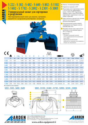 Захват за сортиране и разрушаване Arden S 3001