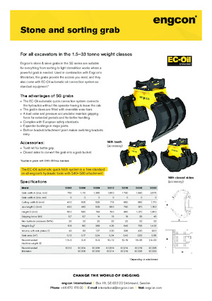 Захват за сортиране и разрушаване engcon SG06