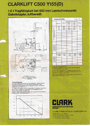 Челни вилични мотокари, дизелови Clark C 500-y-155 D