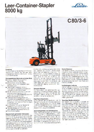 Челни вилични мотокари, дизелови Linde C 80/3