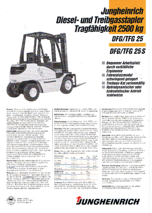 Челни вилични мотокари, дизелови Jungheinrich DFG 25