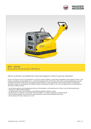 Виброплочи с обратен ход Wacker DPU 100-70 Le