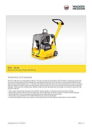 Виброплочи с обратен ход Wacker Neuson DPU3070H